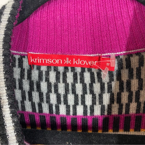 KRIMSON KLOVER Merino Wool Full Zip Cardigan Sweater Womens Size medium colorful - Picture 2 of 6